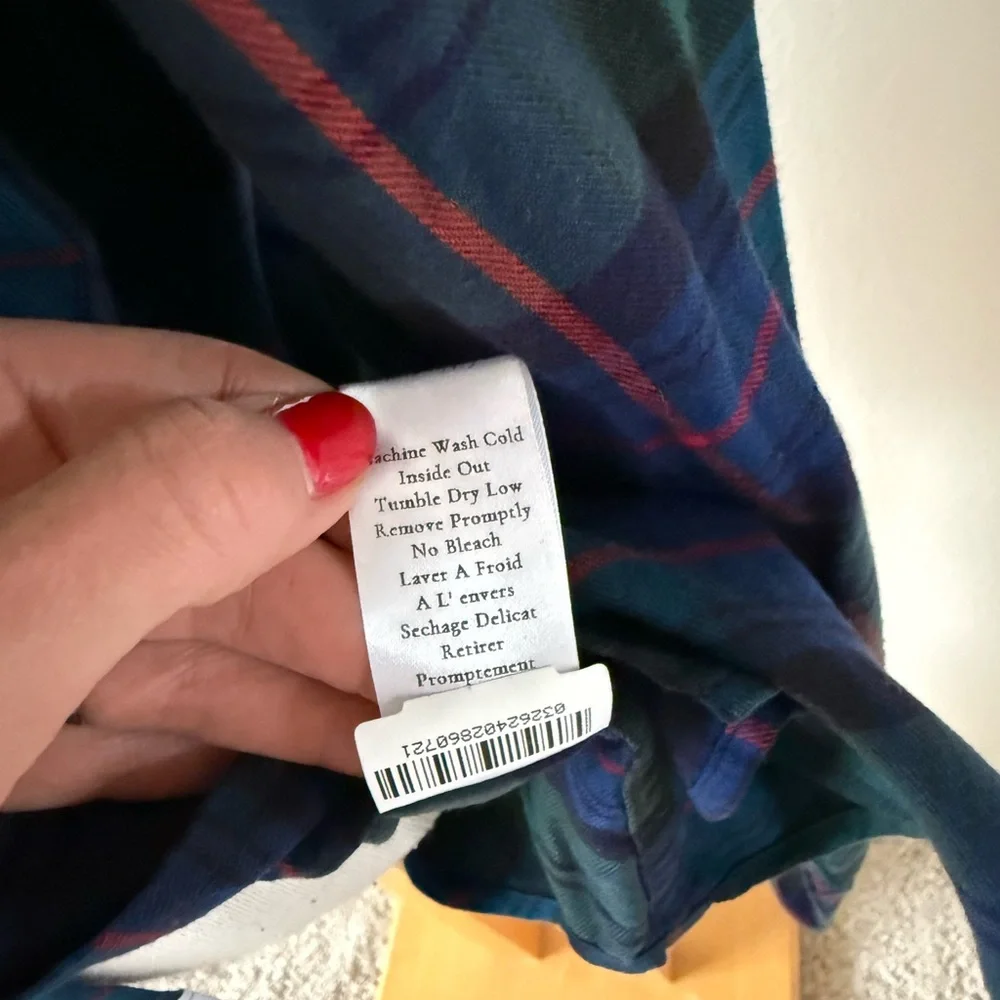 Frank & Eileen Plaid Button-Down Flannel Shirt - Green Blue Red XL Lightweight - Picture 10 of 12